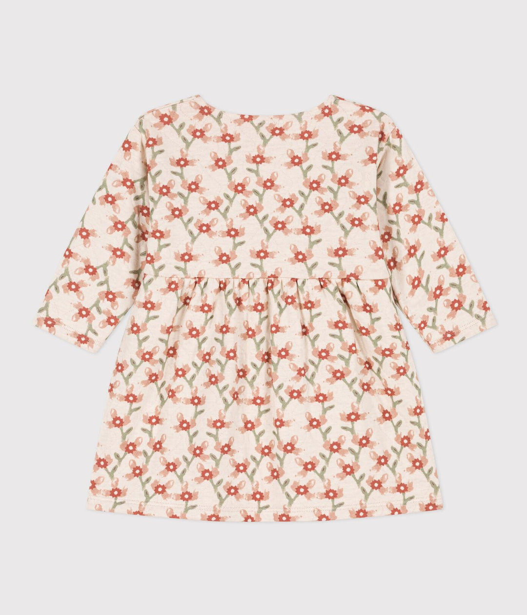 ABITO A MANICHE LUNGHE IN TUBIQUE TRAPUNTATO CON STAMPA PER BEBÈ A08SQ 01 PETIT BATEAU 