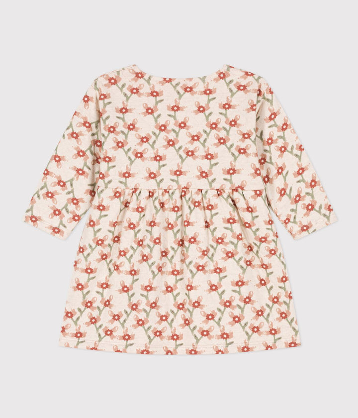 ABITO A MANICHE LUNGHE IN TUBIQUE TRAPUNTATO CON STAMPA PER BEBÈ A08SQ 01 PETIT BATEAU 
