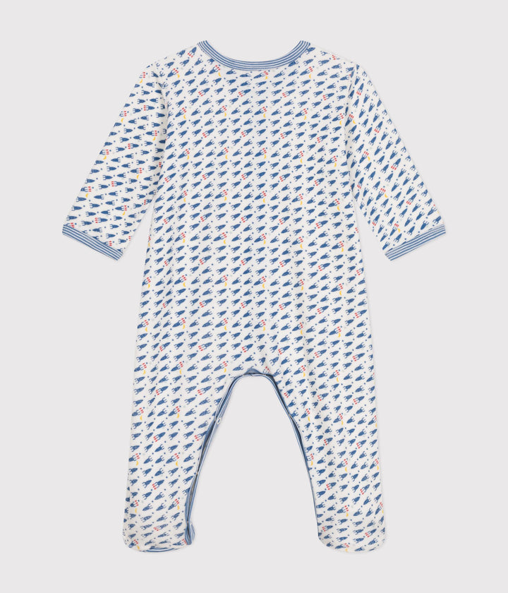 Pigiama bebè in velluto stampato con motivo razzi A0B1V 01 PETIT BATEAU 