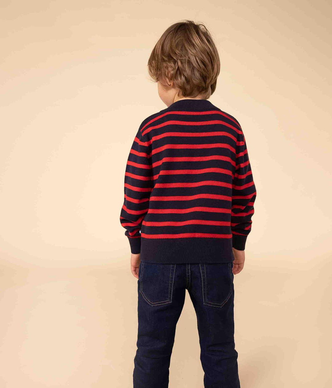 MAGLIONE ALLA MARINARA IN LANA E COTONE BAMBINO UNISEX A081S 01 PETIT BATEAU 