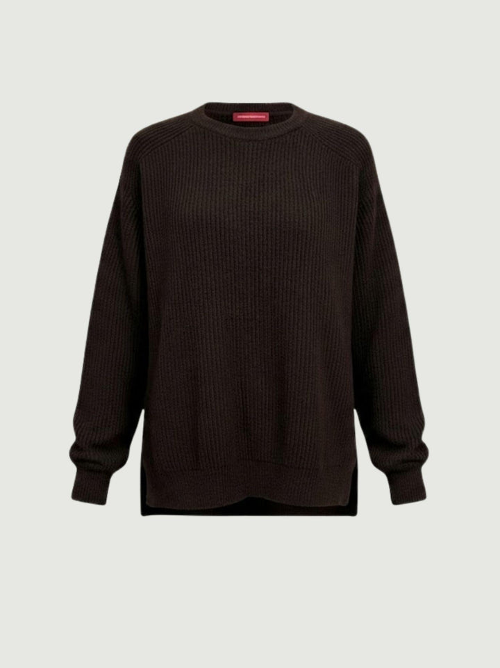Maglia girocollo in lana e cashmere testa moro 14264M CASTORO ANDREA MORANDO 