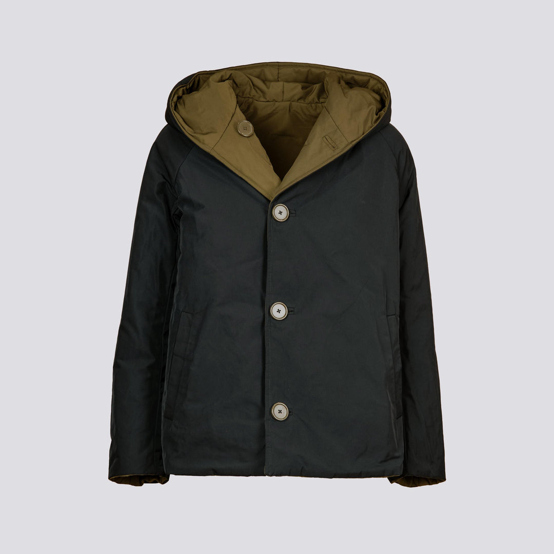 PIUMINO REVERSIBILE IN NYLON WATER REPELLENT VERDE E NERO 9006 7790 OOFWEAR 