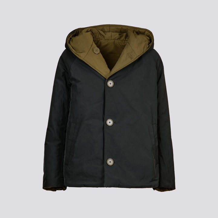 PIUMINO REVERSIBILE IN NYLON WATER REPELLENT VERDE E NERO 9006 7790 OOFWEAR 