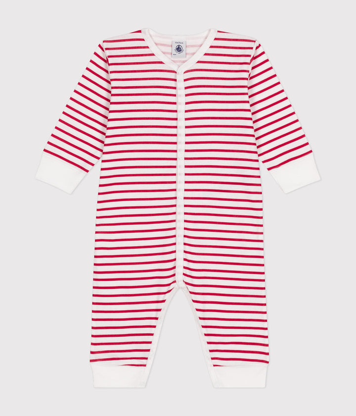 Pigiama a righe marinière rosse senza piedini A0BUW 01 PETIT BATEAU 