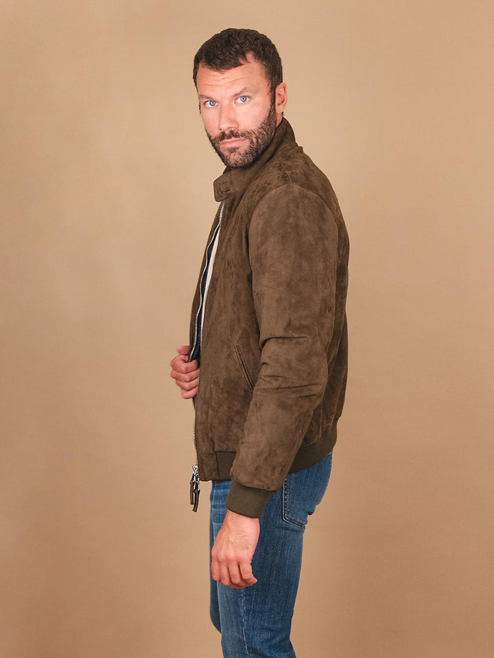 GIUBBOTTO IMBOTTITO IN CAMOSCIO "ELVIS" ELVIS 18 JACK LEATHER 