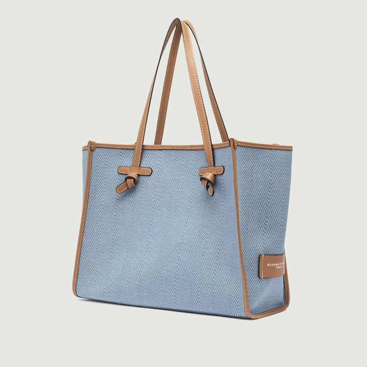 BORSA SHOPPING MARCELLA IN CANVAS COLOR JEANS BS 6850/24PE WNDCHEV 1394 GIANNI CHIARINI 