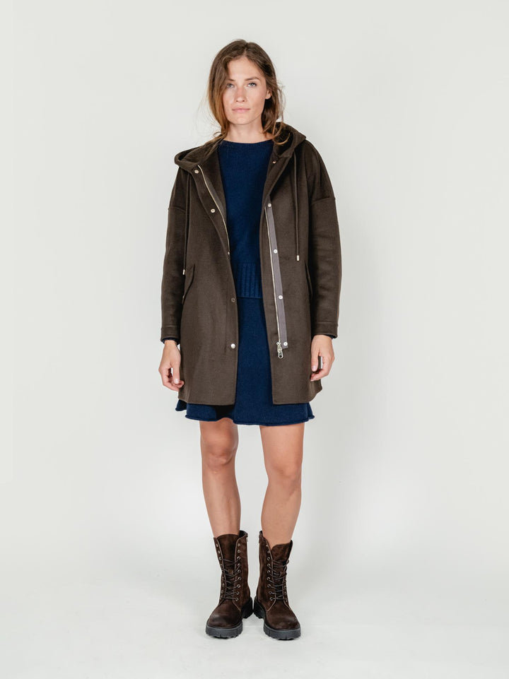 CAPPOTTO PARKA MICHELLE IN LANA TESTA MORO MICHELLE BROWN ANDREA MORANDO 