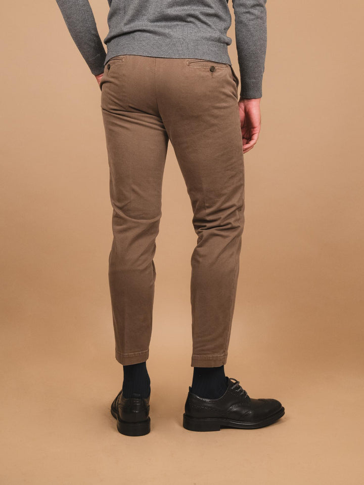PANTALONE TASCA A FILO IN COTONE LISCIO tortora OF1CT00P004 613 ANDREA MORANDO 