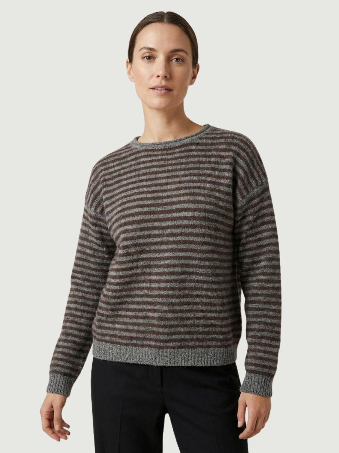 MAGLIA A RIGHE MORO 25866 GRIGIO ANDREA MORANDO 