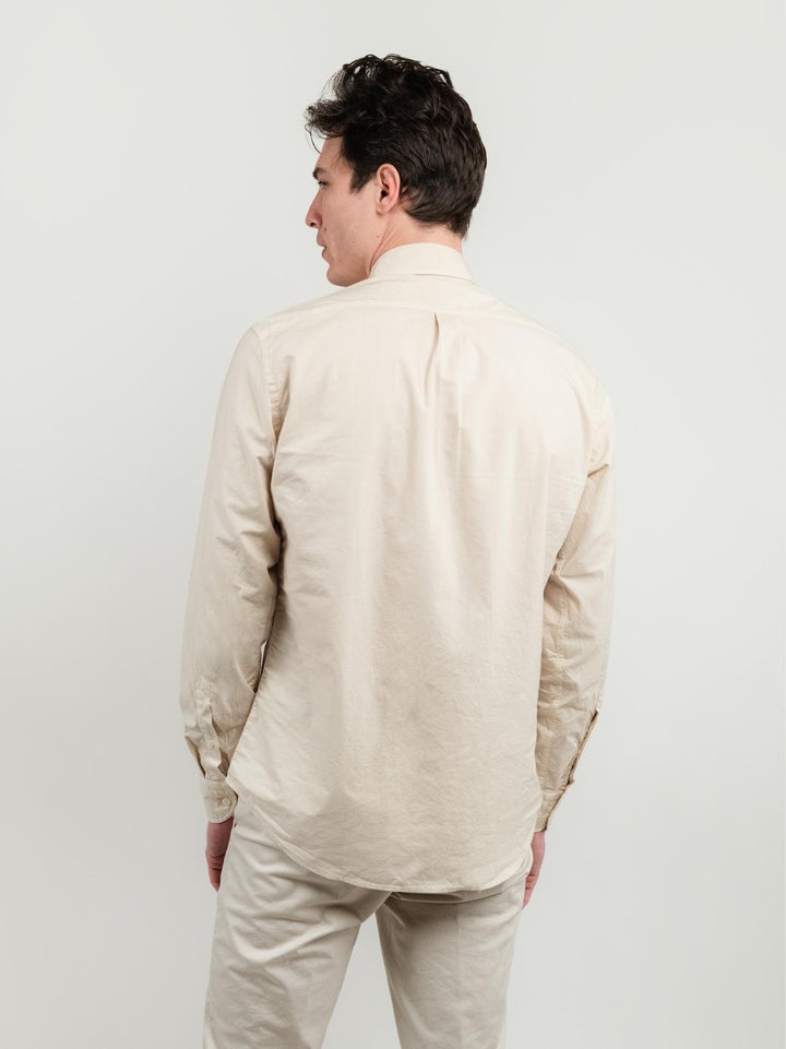 CAMICIA IN MUSSOLA DI COTONE BOTTON DOWN SABBIA