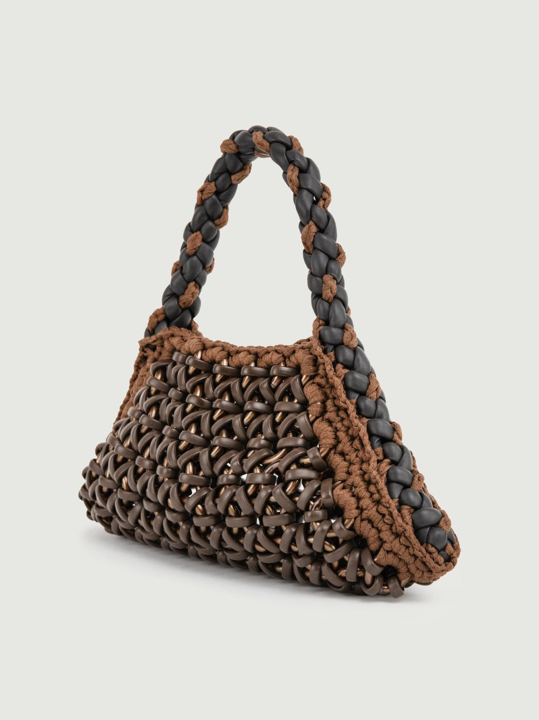 BORSA BIG CRUSH IN RESINA E PELLE TESTA MORO BIG CRUSH T.MORO BIMOR 