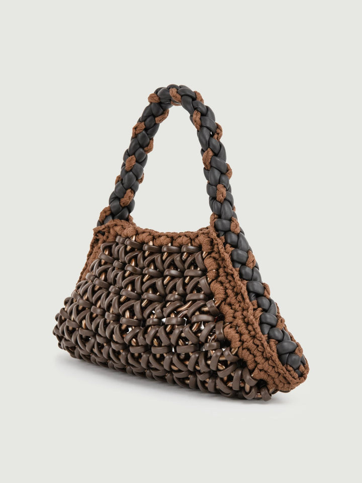 BORSA BIG CRUSH IN RESINA E PELLE TESTA MORO BIG CRUSH T.MORO BIMOR 