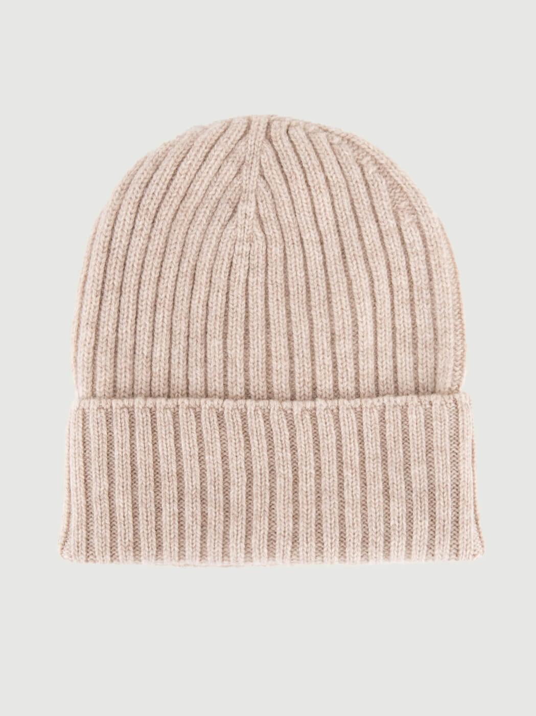 BERRETTO IN CASHMERE BEIGE A COSTE 168 SILVER ANDREA MORANDO 