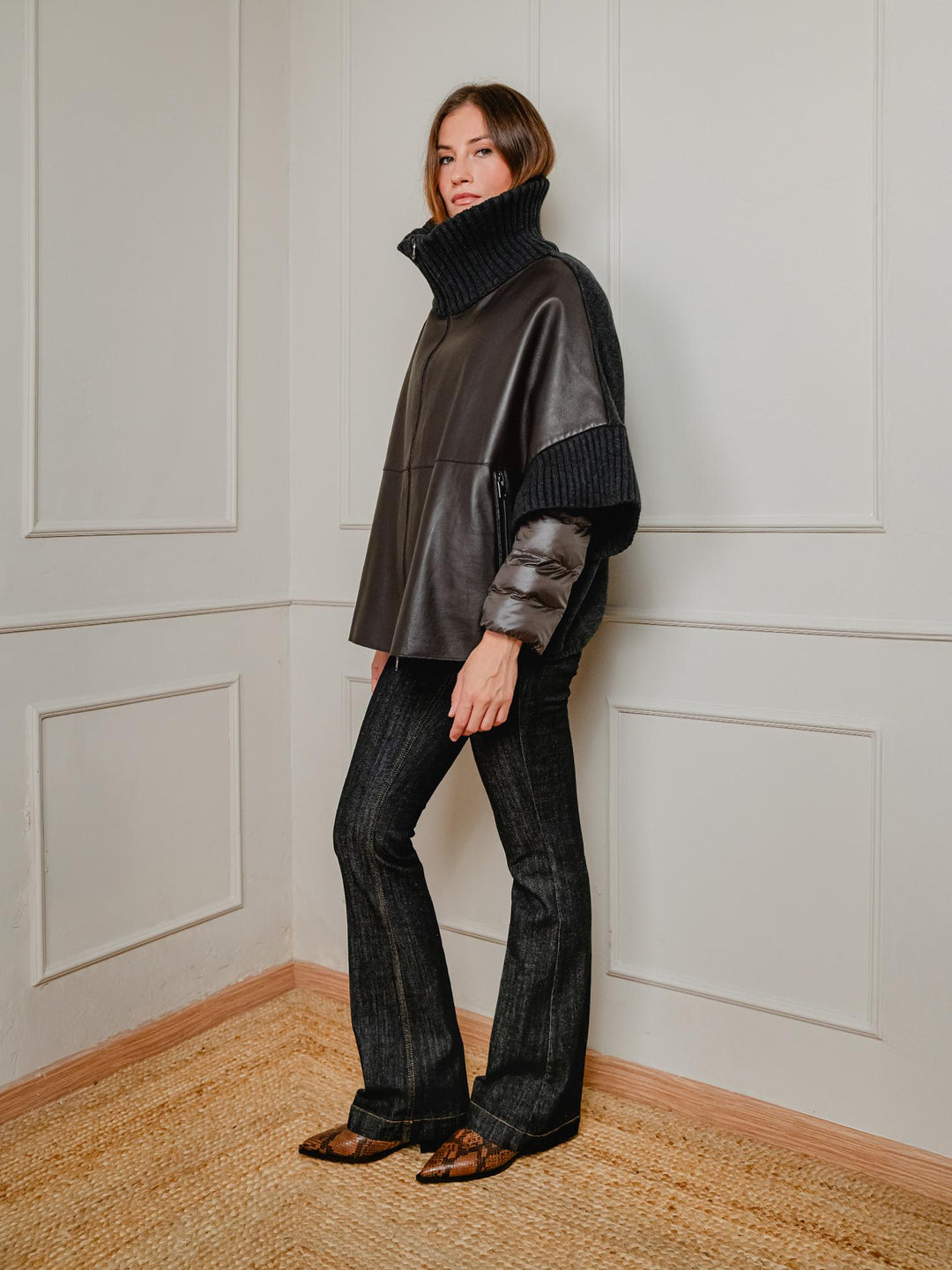 GIACCA MANTELLA LAVINIA CON PIUMINO 3 IN 1 TESTA MORO LAVINIA 618 JACK LEATHER 