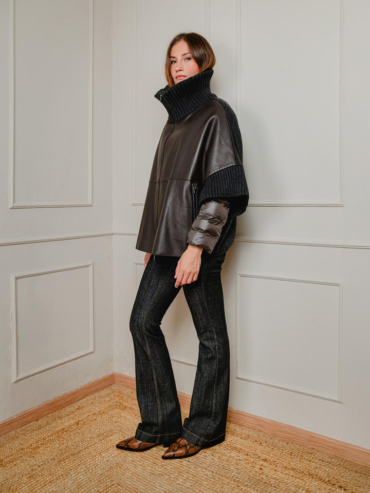 GIACCA MANTELLA LAVINIA CON PIUMINO 3 IN 1 TESTA MORO LAVINIA 618 JACK LEATHER 