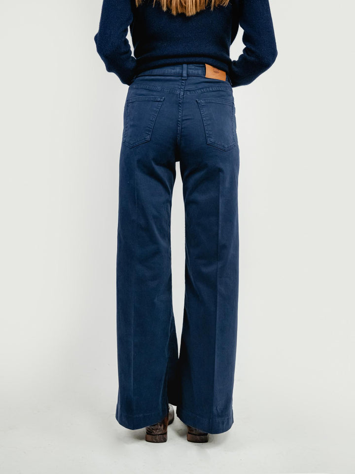 PANTALONE 5 TASCHE A PALAZZO BLU 805343JA BLU ANDREA MORANDO 