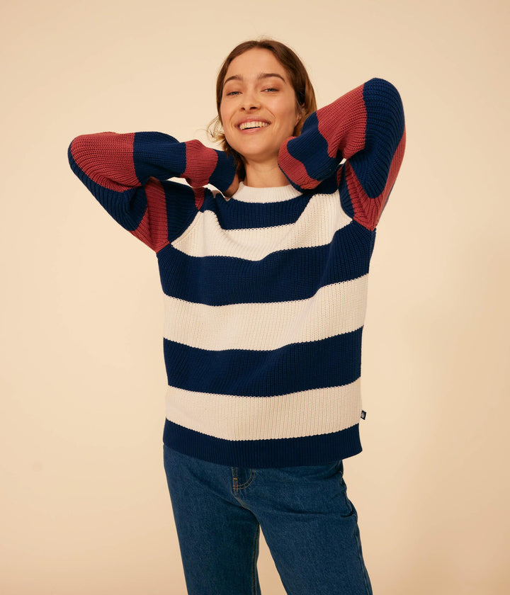 MAGLIONE IN COTONE RIGATO DONNA A09JX 01 PETIT BATEAU 