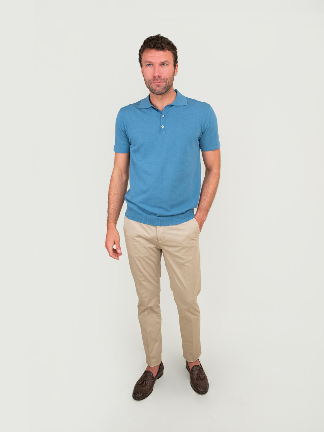 POLO IN COTONE COLOR AVIATORE