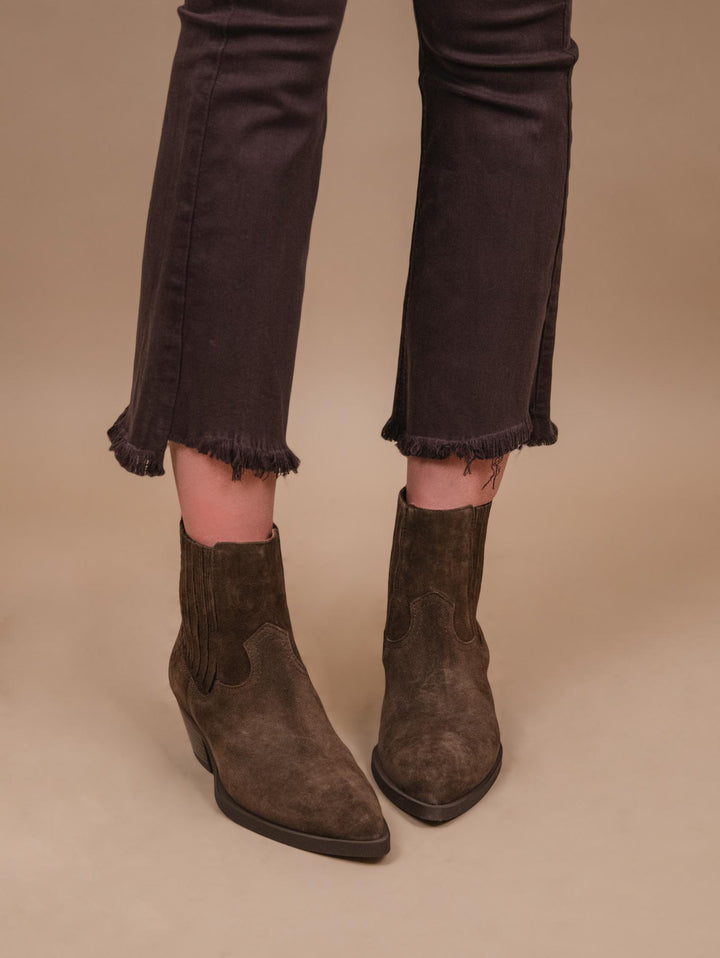 STIVALETTO TEXANO A PUNTA IN CAMOSCIO MARRONE 2074 SILK ARABICA ALPE 