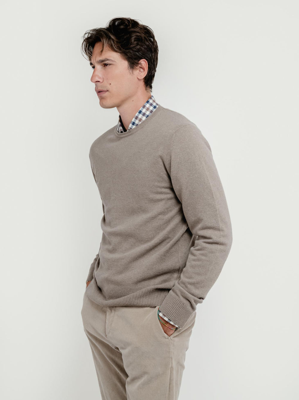 GIROCOLLO IN LANA MERINO E CASHMERE SABBIA 0030 36 FIESOLI DANIELE 
