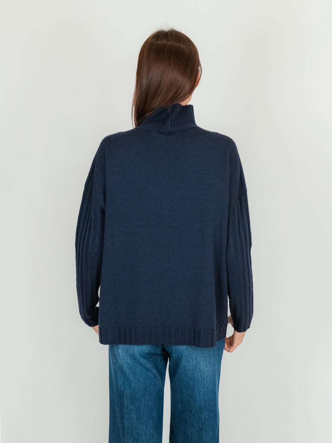 Lupetto in lana blu 245C8078 304 ANDREA MORANDO 