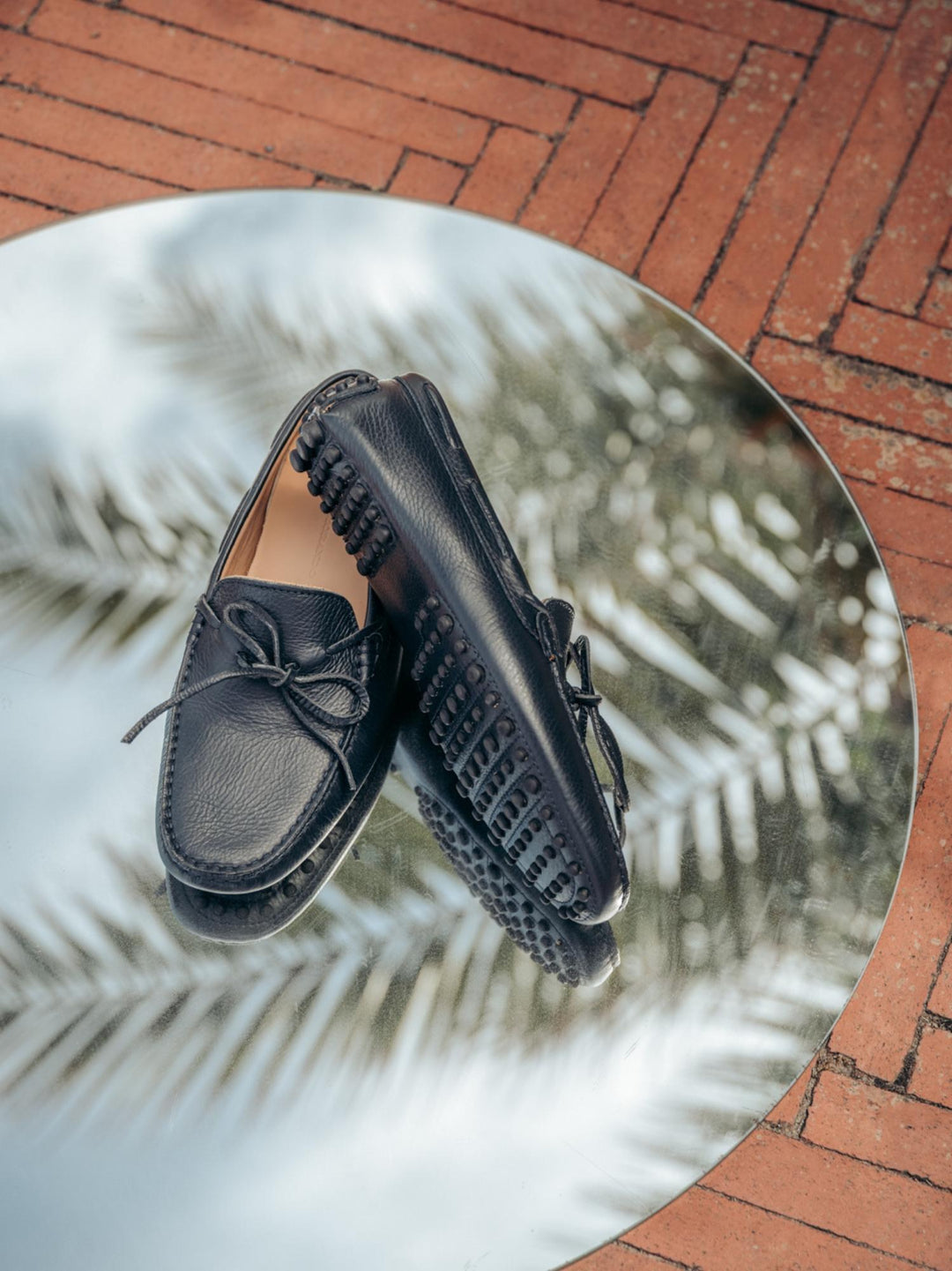 MOCASSINO CON GOMMINI IN PELLE NAVY
