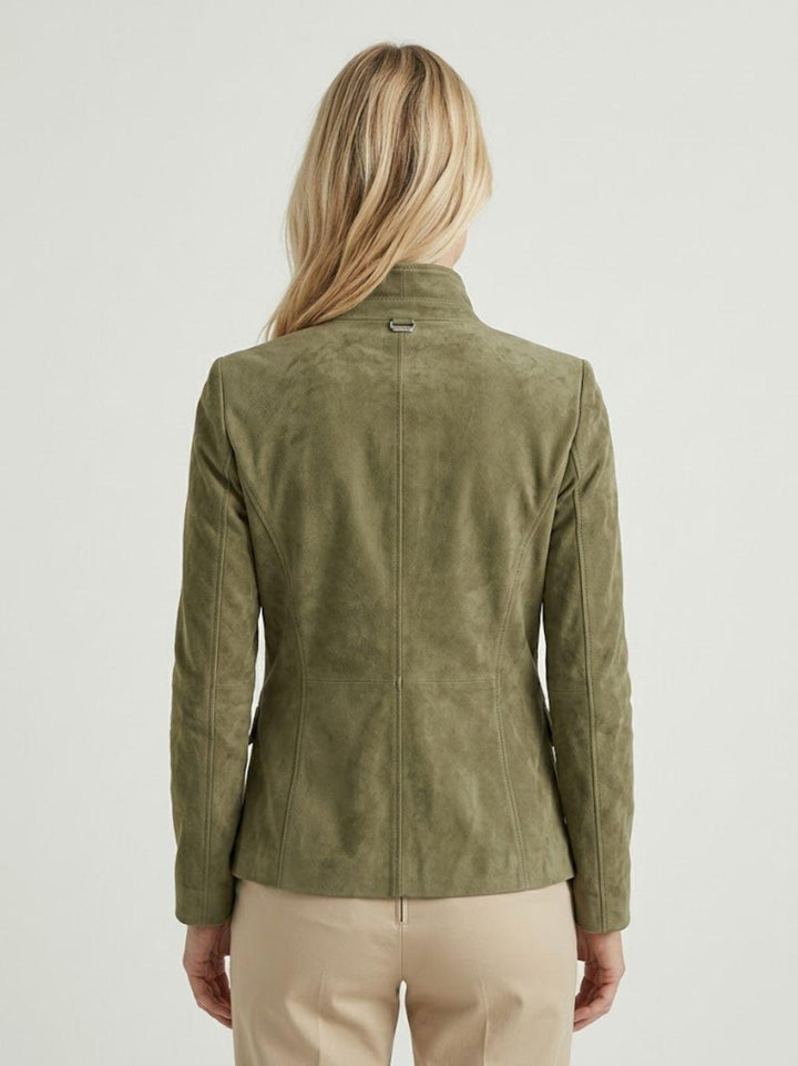 Blazer monopetto Beatriz in pelle scamosciata salvia BEATRIZ 037 JACK LEATHER 