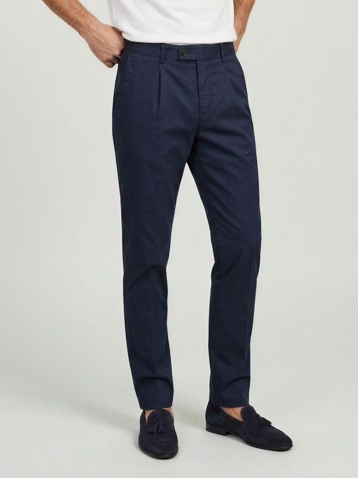 Pantalone chino con pences in cotone navy T623THI 892 NOLAB 