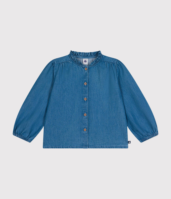 Blusa a maniche lunghe in denim A0B6C 01 PETIT BATEAU 