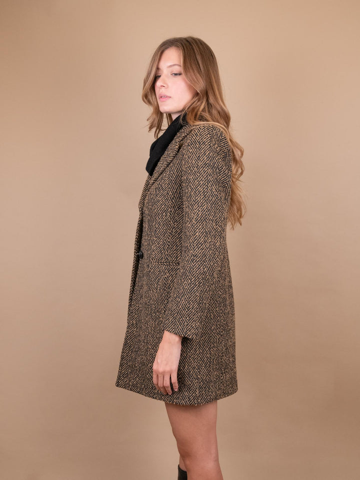 CAPPOTTO SPIGATO CUOIO E NERO 9992CBS 51 ANDREA MORANDO 