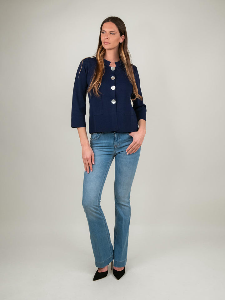 GIACCHINA BLU CON MAXI BOTTONI 2416155 089 ANDREA MORANDO 