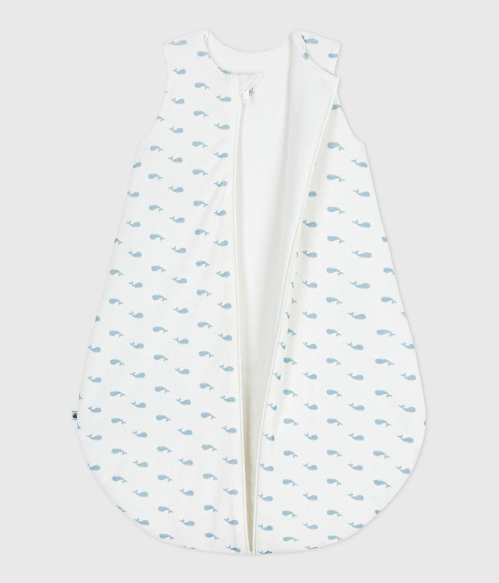 Sacco nanna in ciniglia con balene stampate neonato A0E1D 01 PETIT BATEAU 