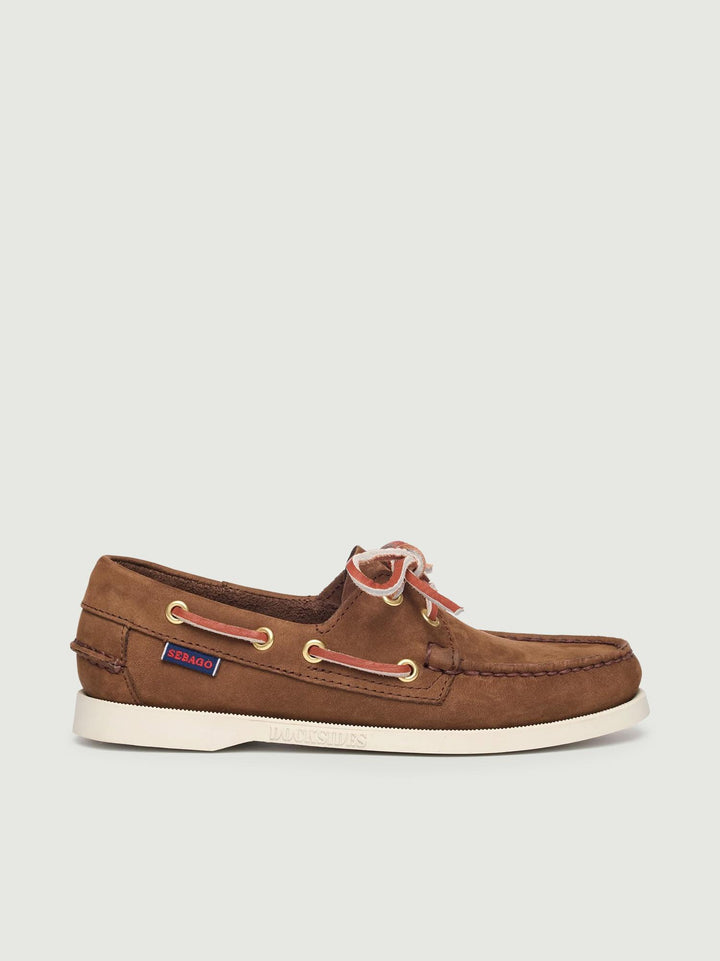 Mocassino Docksides Portland in nabuck marrone 74121SW ACO SEBAGO 