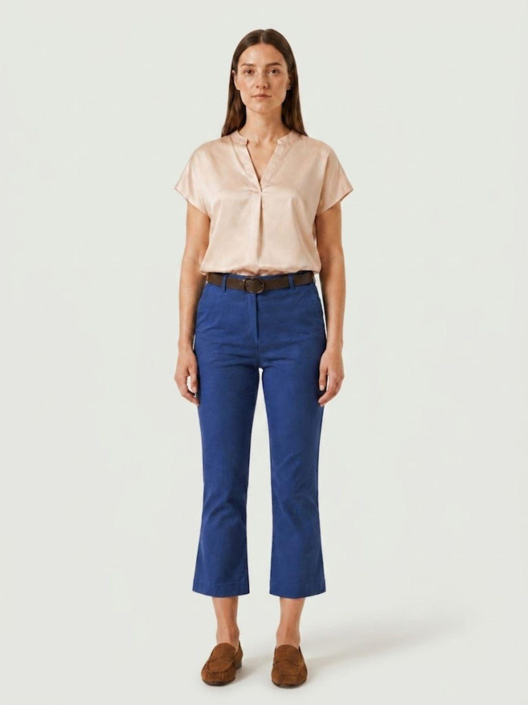 Pantalone a trombetta in cotone blu 824MA INCHIOSTRO ANDREA MORANDO 