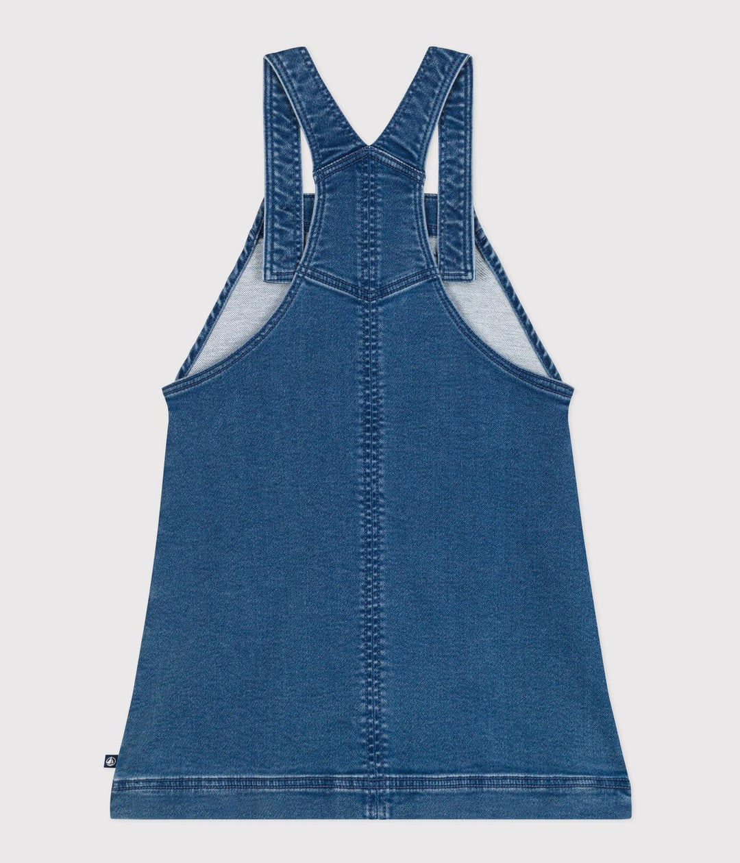 ABITO SALOPETTE IN DENIM EFFETTO FELPATO BAMBINA A082H 01 PETIT BATEAU 
