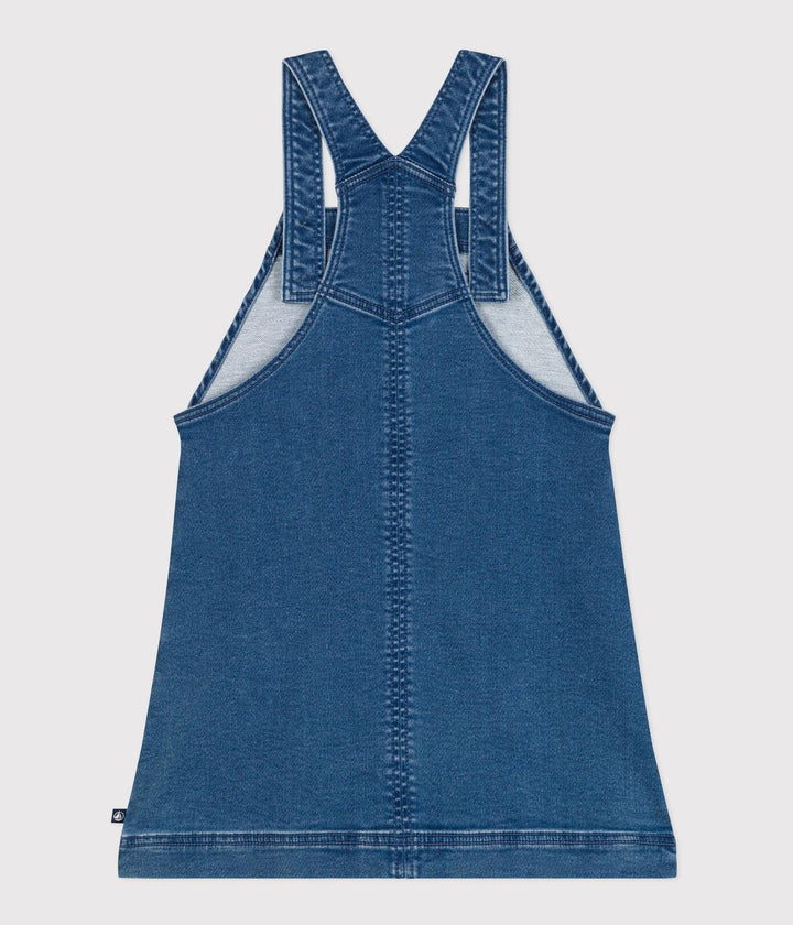 ABITO SALOPETTE IN DENIM EFFETTO FELPATO BAMBINA A082H 01 PETIT BATEAU 