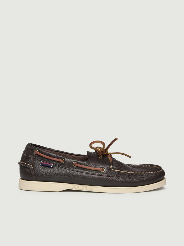 Mocassino Docksides Portland in pelle martellata marrone scuro 73118WW 901 SEBAGO 