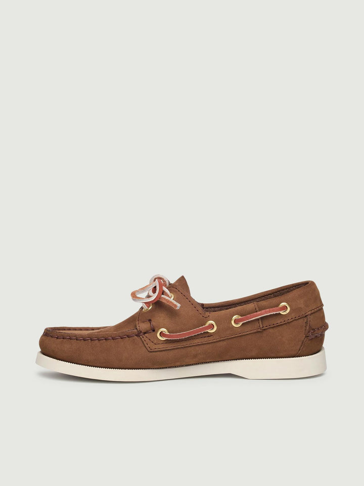Mocassino Docksides Portland in nabuck marrone 74121SW ACO SEBAGO 