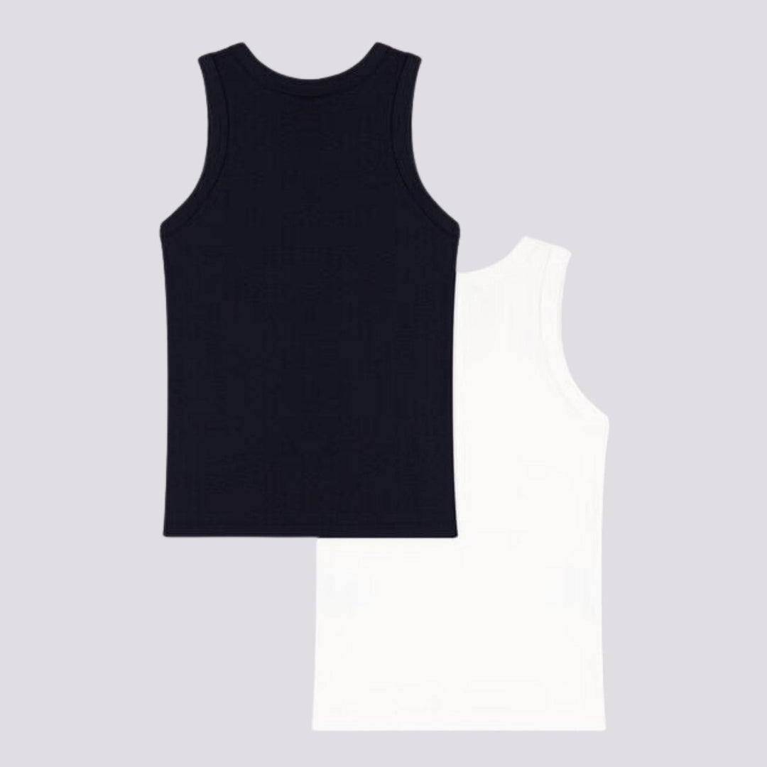 CONFEZIONE DA 2 CANOTTIERE BAMBINO IN COTONE A0A8B 00 PETIT BATEAU 