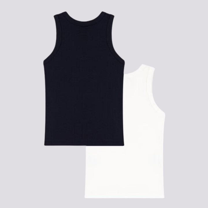 CONFEZIONE DA 2 CANOTTIERE BAMBINO IN COTONE A0A8B 00 PETIT BATEAU 