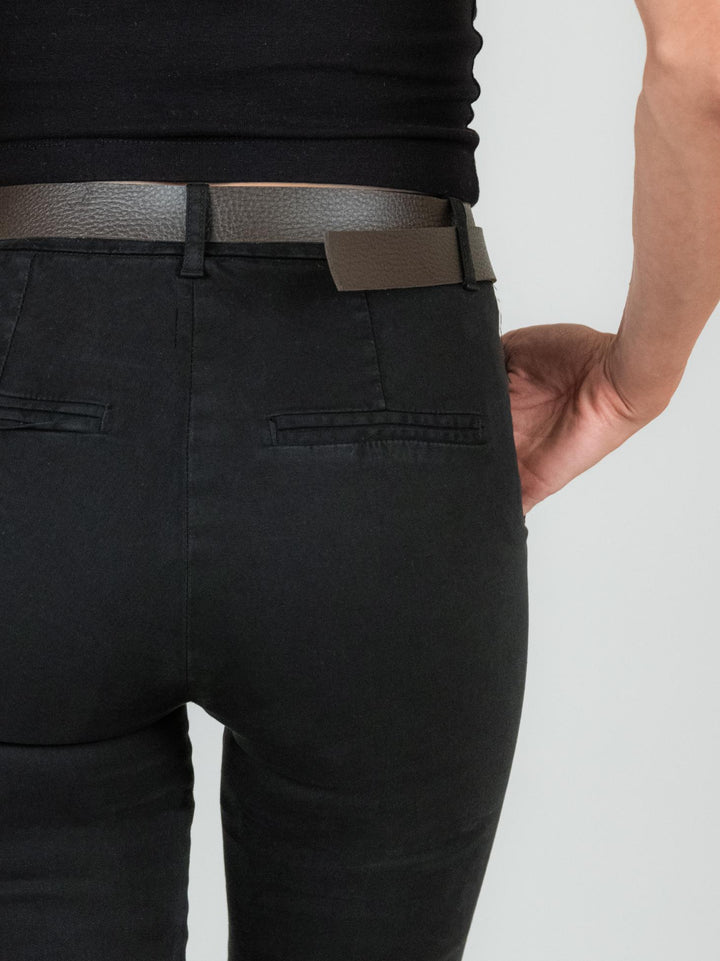 PANTALONE A TROMBETTA nero in cotone 824JA NERO ANDREA MORANDO 