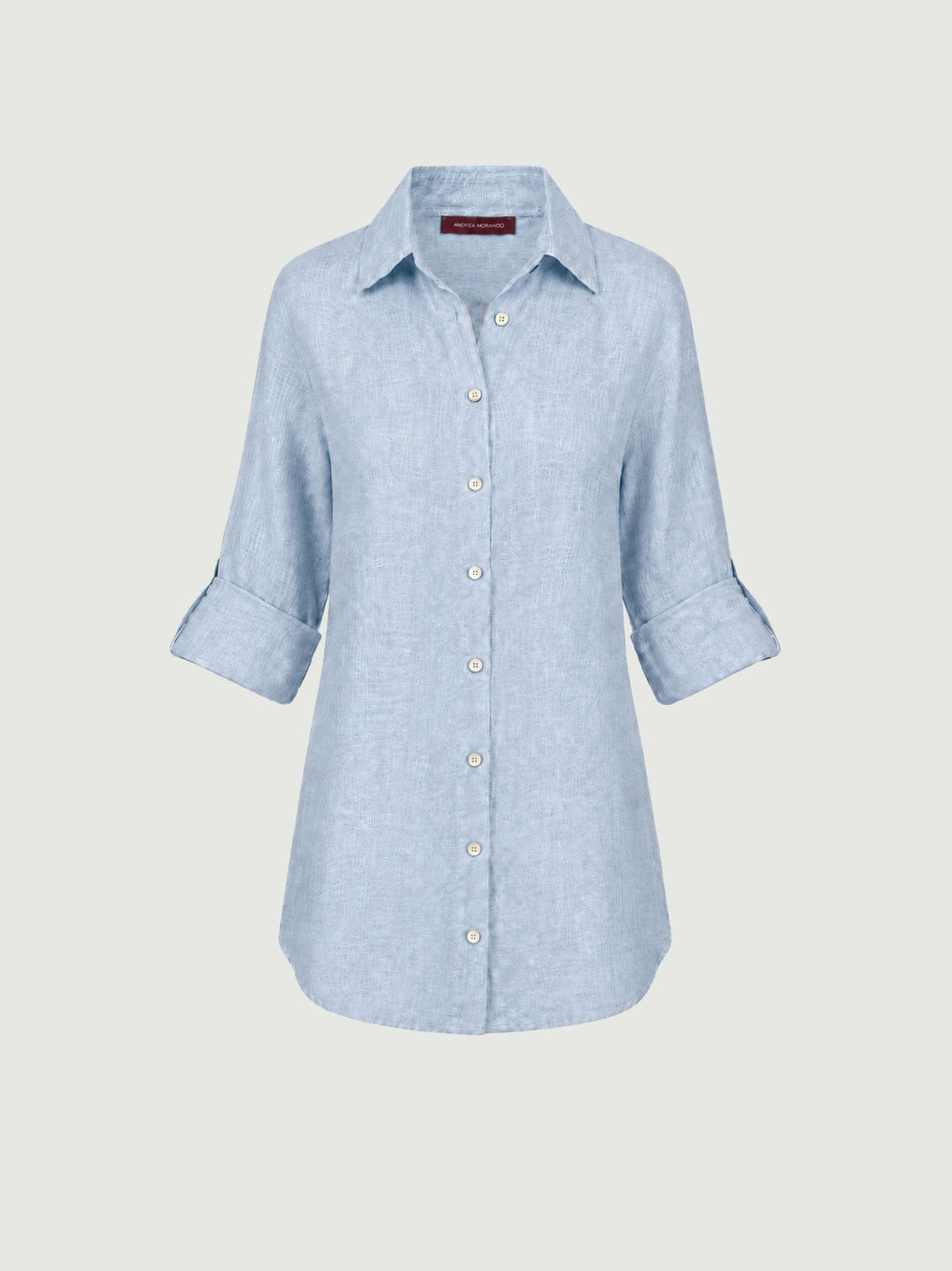 Camicia in lino azzurra chiaro 6CM0552 602 ANDREA MORANDO 