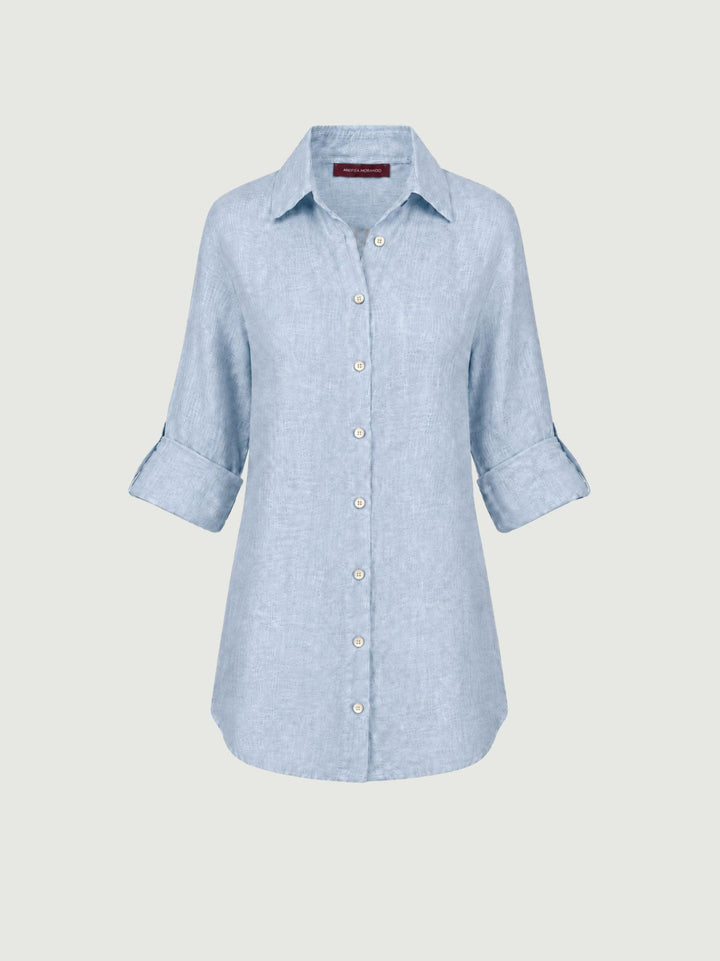 Camicia in lino azzurra chiaro 6CM0552 602 ANDREA MORANDO 