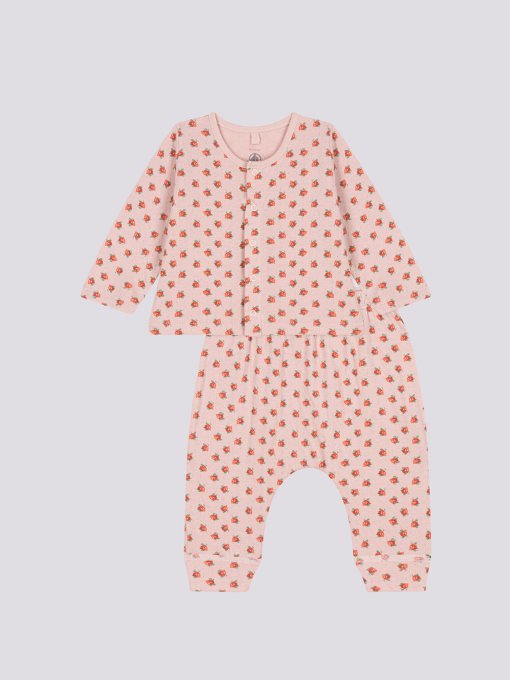 COMPLETO IN TUBIQUE CON STAMPA A FIORI PER BEBÈ A0837 01 PETIT BATEAU 