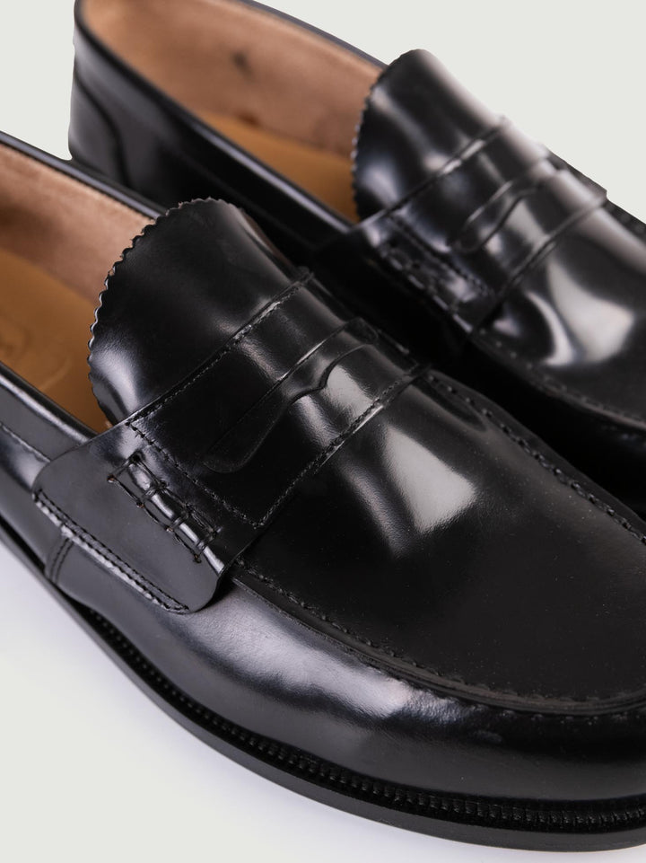 MOCASSINO PENNY in pelle spazzolata nera