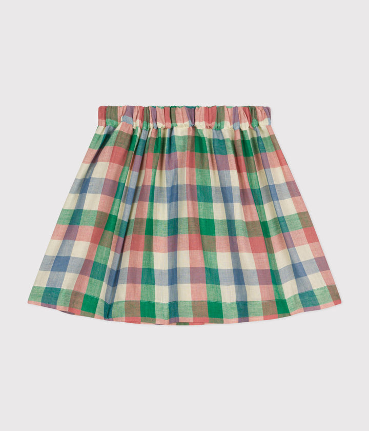 Gonna in garza di cotone a quadri A0B6T 01 PETIT BATEAU 
