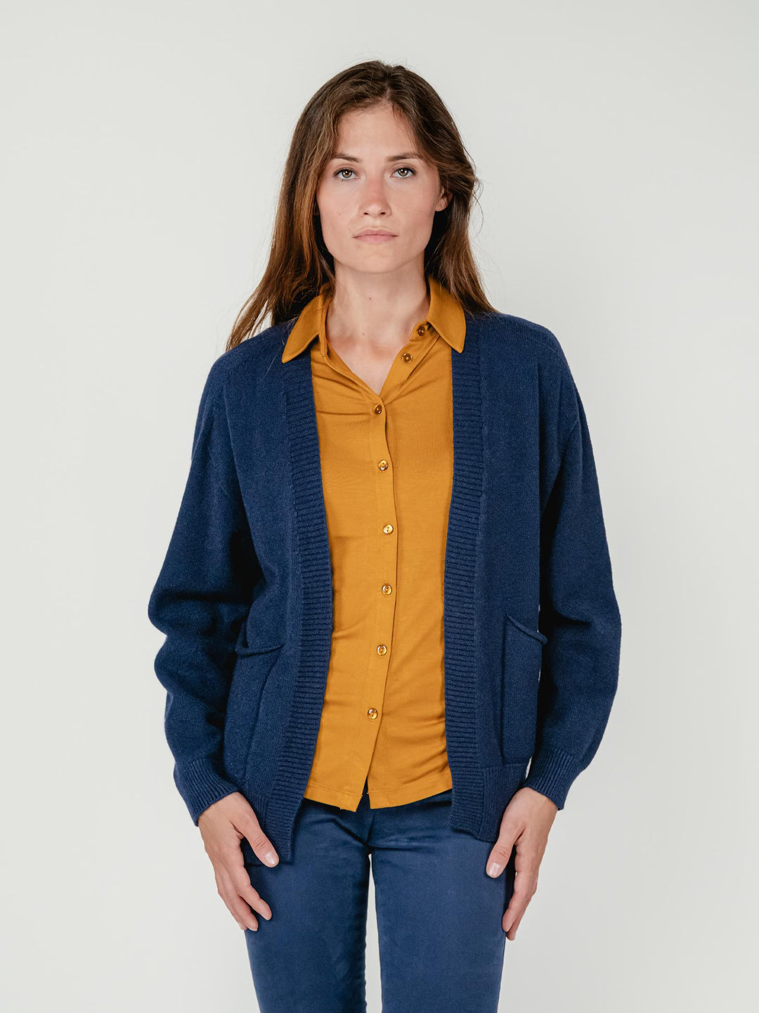 CARDIGAN APERTO BLU 0570551 0115 BIMOR 