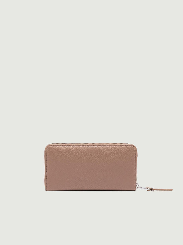 Portafoglio in pelle martellata beige con chiusura zip 5042 GRN 2077 GIANNI CHIARINI 