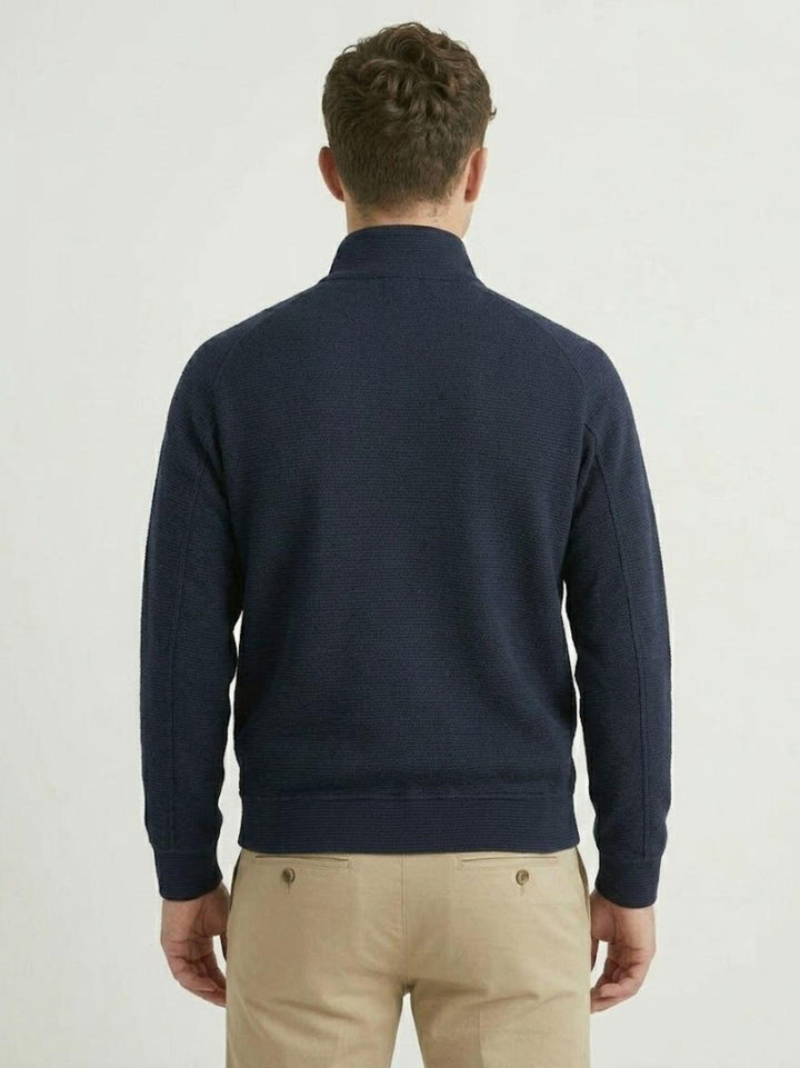 Bomber in maglia con collo a listino navy G0004PL0121M 7000 ANDREA MORANDO 