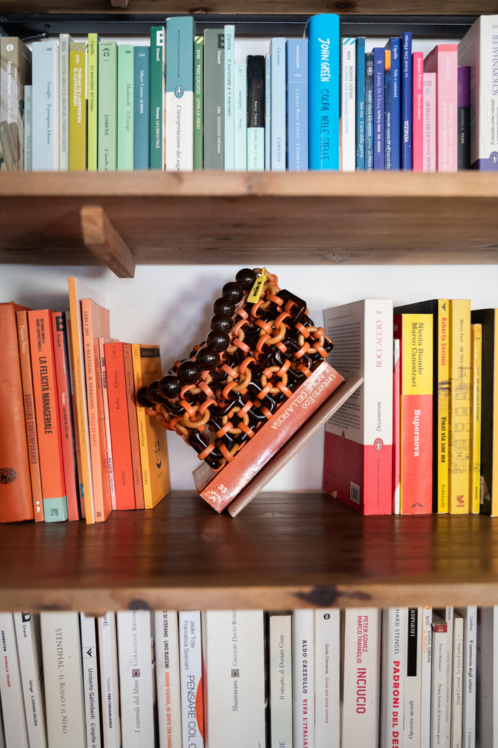 BORSA A BAULETTO IN RESINA MULTICOLOR MARRONE "BUBBLE" BUBBLE TERRA BIMOR 